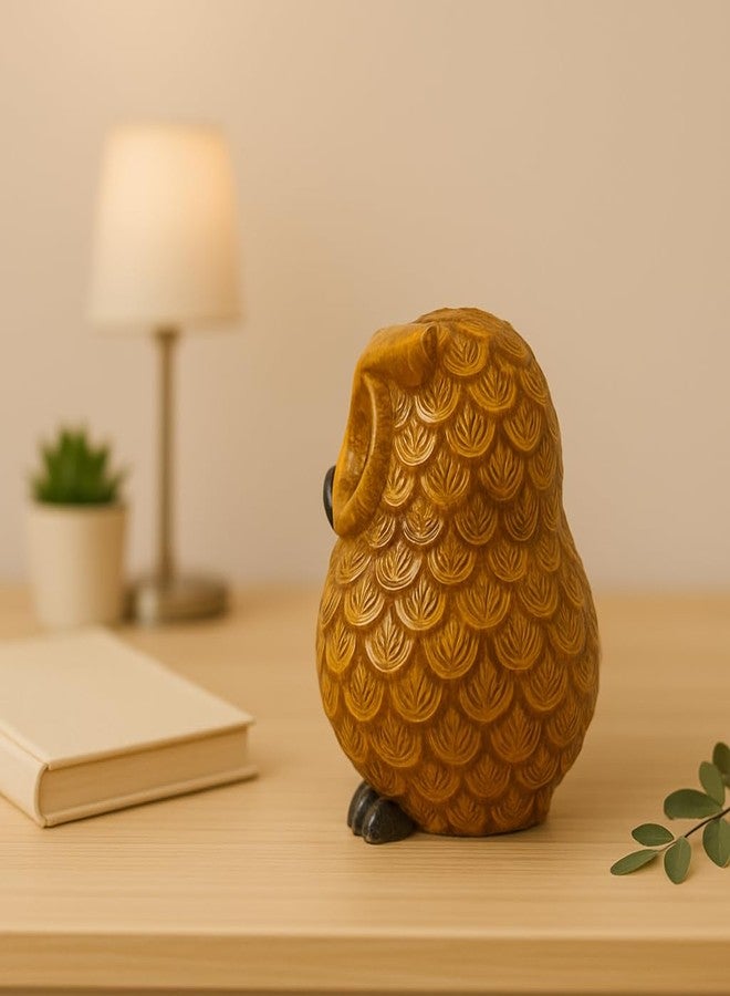 INARA Creation Owl Statue for Good Luck, Home Decor & Gift (Golden & Black) - Image 2