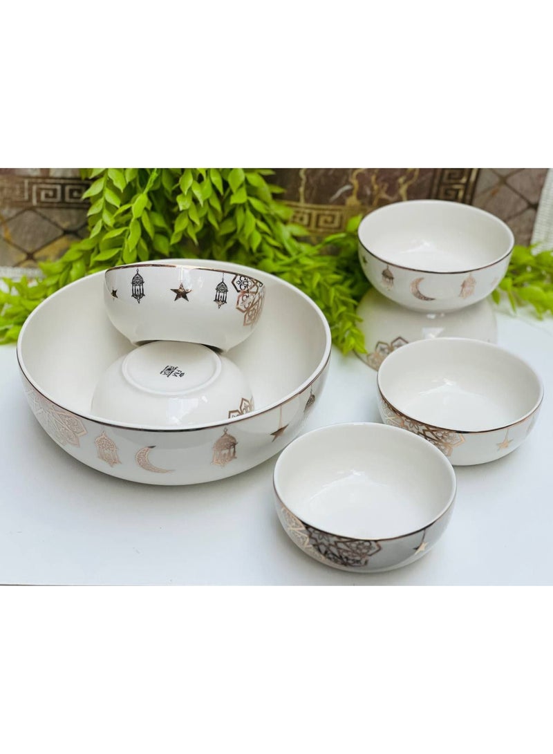 7-piece porcelain compote set - Image 4