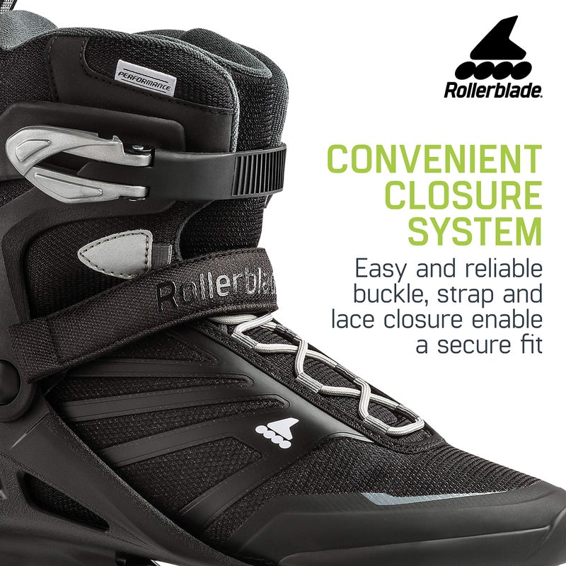 ROLLERBLADE زلاجات رولر بليد زترابليد للرجال البالغين، أسود وفضي، زلاجات أداء، مقاس 6 للرجال الأمريكيين - Image 3