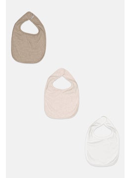 Dream Gro Toddlers Boy 3 Pcs Heather Bib Set, Tan  - Image 1
