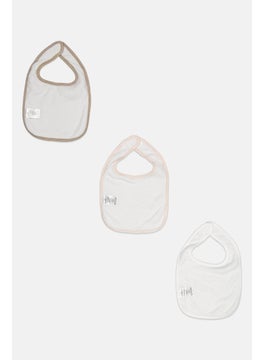 Dream Gro Toddlers Boy 3 Pcs Heather Bib Set, Tan  - Image 2