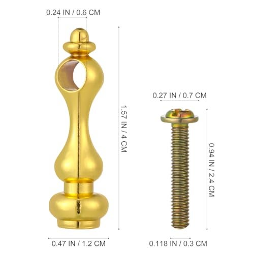 Veemoon 4pcs Railing Bracket Spindles Connectors, Metal Cabinets Spindles Connectors Gold Post End Caps Shelf Railing Kit Gallery Rails Shelves Accessiores for Glass Furniture Serving Cart Hardware - Image 2