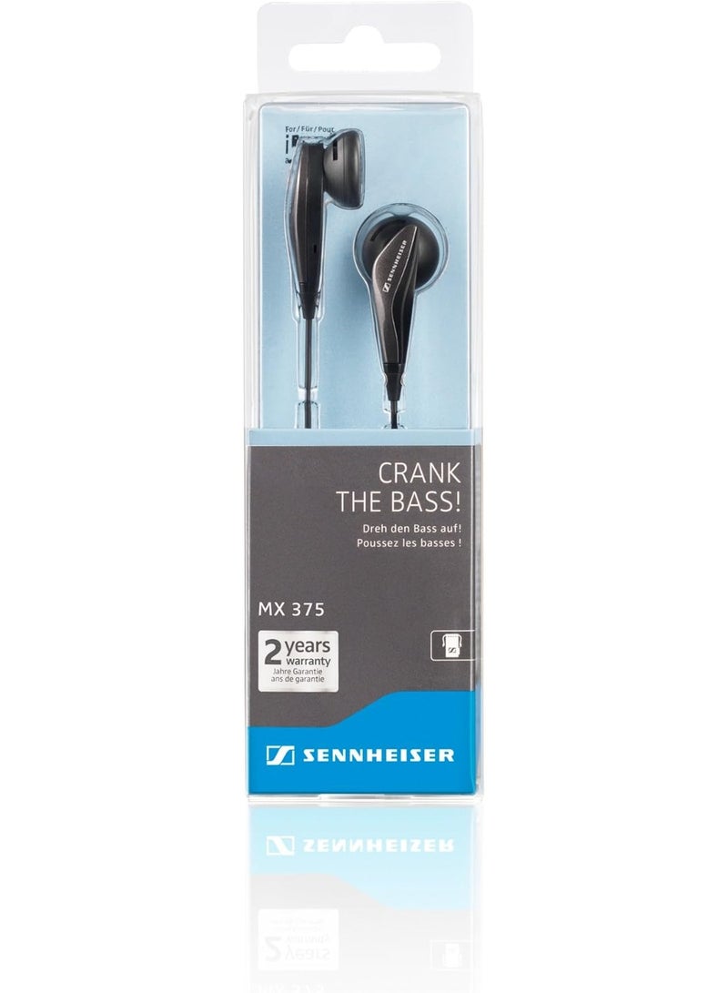 سنهيسر MX375 In-Ear Dynamic Wired Headphones - 3.5mm L-Type Plug High-Definition Stereo Powerful Bass Classic Entry-Level Earbuds black - Image 5