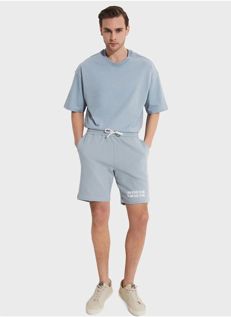 JUNE June Men Printed Short Black