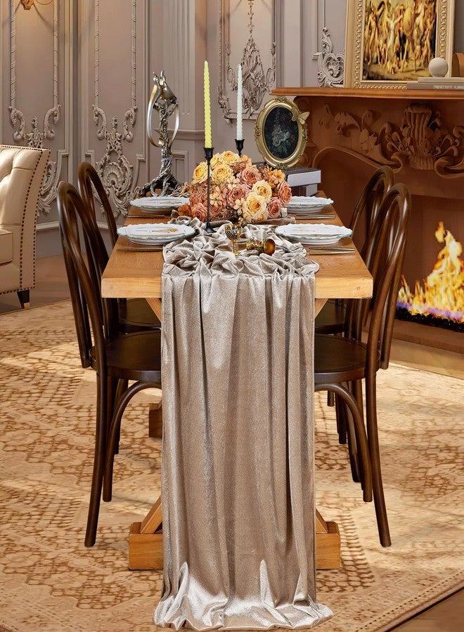 SoarDream Cream Velvet Table Runner 5 Pieces 29 x 120 Inches 10ft Velvet Tabletop for Wedding Party Birthday Home Holiday Decorations - Image 4