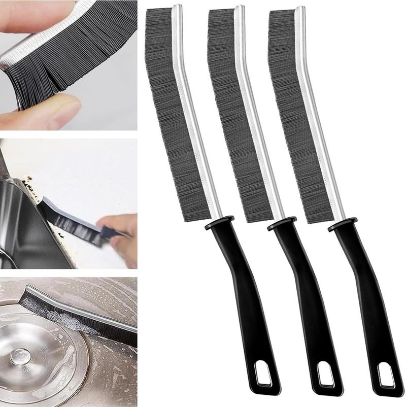RIOMAX Mini Gap Cleaning Brush Hard Bristle Gap Brush for Cleaning Multipurpose Crevice Cleaning Brush Dead Corner Cleaning Brush Used for Home Toilet Bathroom Kitchen Tiles Window Slots Pack of 3