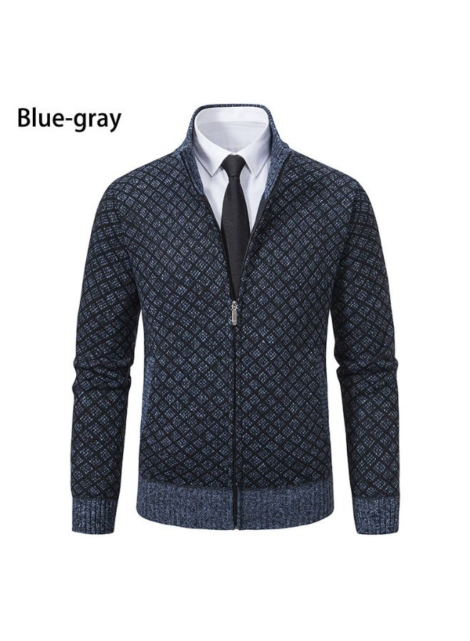 general Mens Winter Cardigan Sweatercoats Male Stand Collar Fleece Sweaters Jacket Warm Slim Sweater Jacket for Men - Image 1