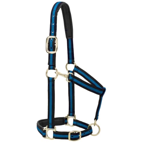 Weaver Leather Nylon Horse Halter, Padded and Adjustable, Chin and Throat Snap Hook Halters for Horses, Brass Plated Halters for Training - Image 2