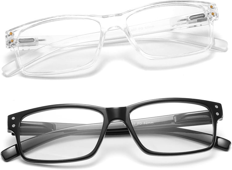 LANLANG 3-Pack Reading Glasses for Men,Spring Hinge,3 Colors,Clear Lens,L-L007 - Image 2