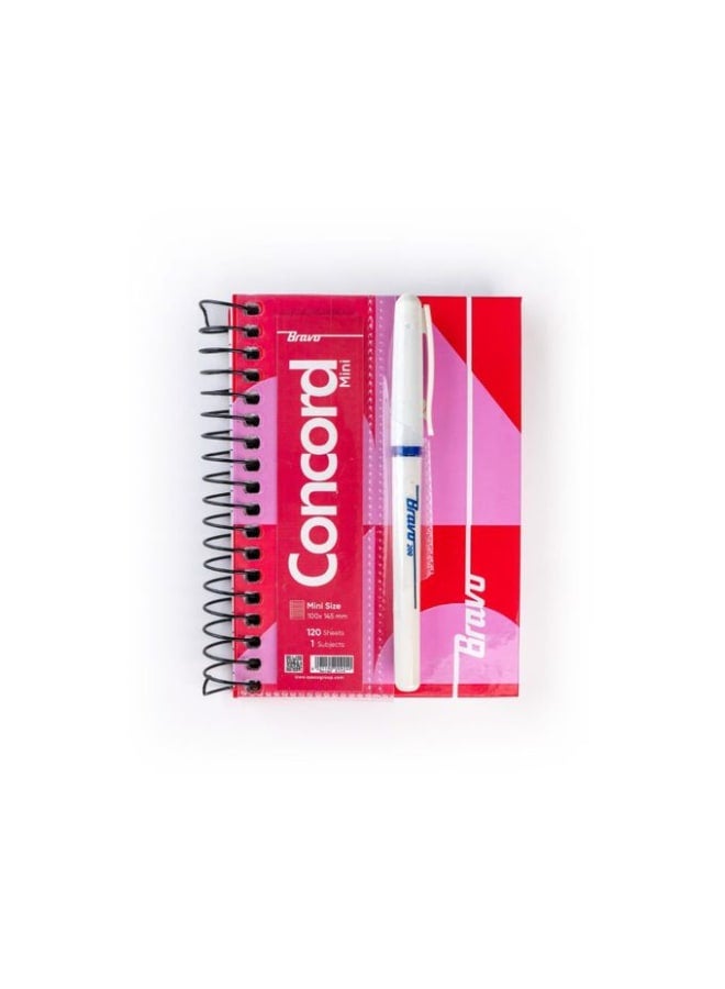 Bravo Mini Notebook from Bravo, 120 sheets, 145 x 100 mm size, with a blue pen