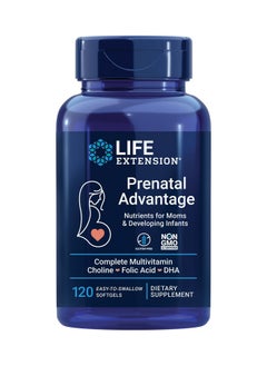 Life Extension Prenatal Advantage Supplement Comprehensive Prenatal Vitamin For Pregnant Women Complete Multivitamin For Healthy Brain With Dha Nongmo Glutenfree 120 Softgels  - Image 1