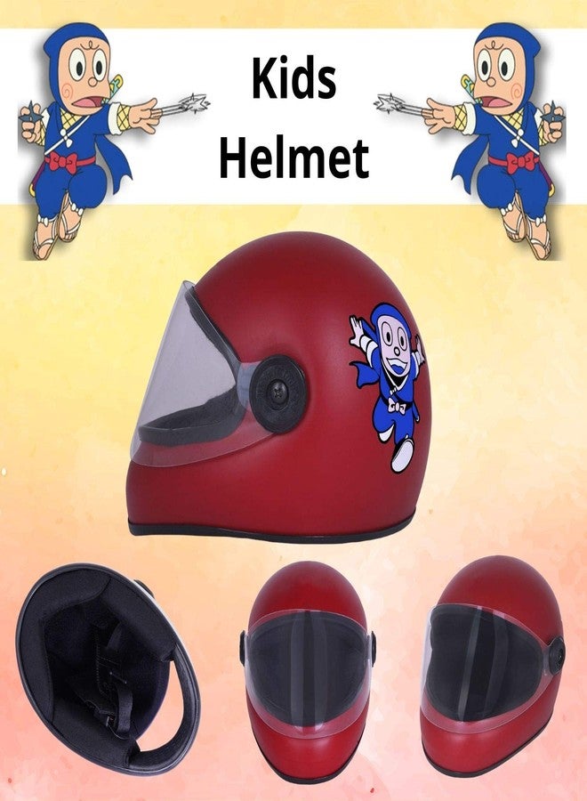 سايج سكوير خوذة وجه كاملة قابلة للتعديل بتصميم كرتوني مربع من سيج، توفر الأمان والراحة للأطفال الرضع (من 3 إلى 12 سنة) (أحمر مطفي) - Image 3