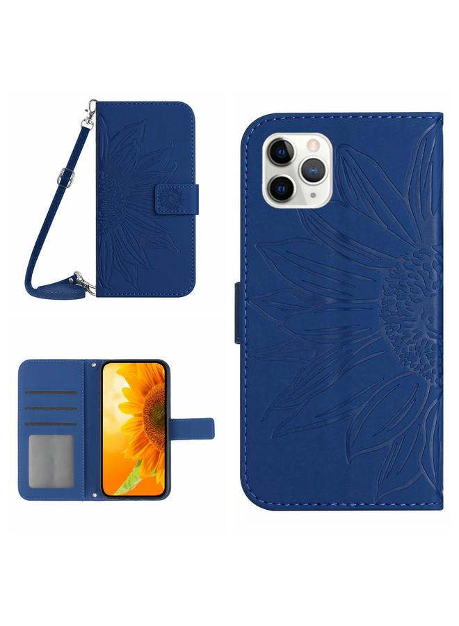 Zaboon Case For iPhone 11 Pro Skin Feel Sun Flower Pattern Flip Leather Phone Case with Lanyard - Image 1