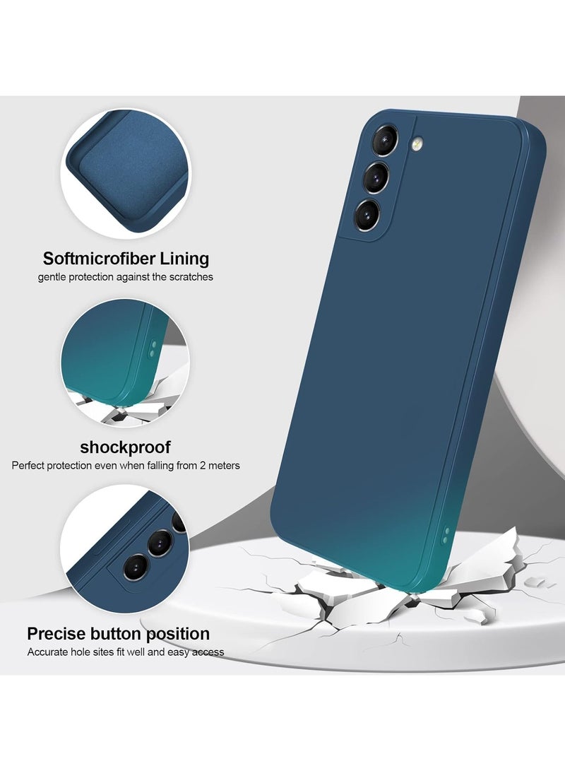 Silicone Case for Samsung Galaxy S21Plus Soft Silicone Gel Rubber Cover Shockproof Matte Finish Back Cover Inner Fabric Lining with Camera Protection Case for Galaxy S21+ Blue - Image 2