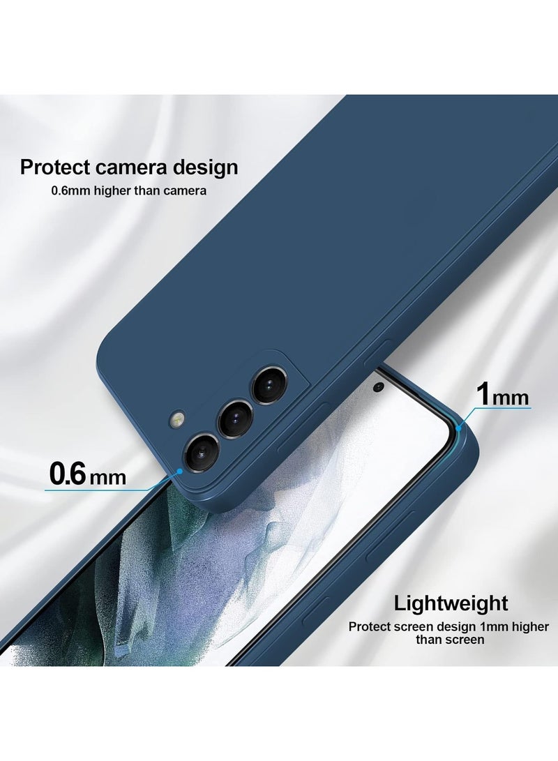 Silicone Case for Samsung Galaxy S21Plus Soft Silicone Gel Rubber Cover Shockproof Matte Finish Back Cover Inner Fabric Lining with Camera Protection Case for Galaxy S21+ Blue - Image 3