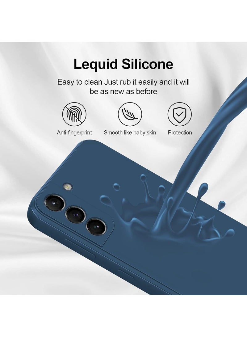 Silicone Case for Samsung Galaxy S21Plus Soft Silicone Gel Rubber Cover Shockproof Matte Finish Back Cover Inner Fabric Lining with Camera Protection Case for Galaxy S21+ Blue - Image 4