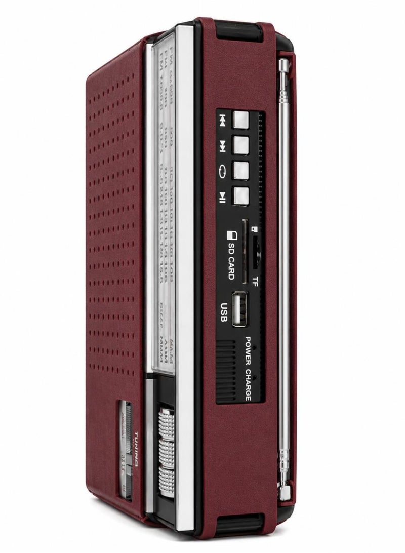 HB Portable FM/AM/SW Radio with Bluetooth USB & TF Card MP3 Player, Rechargeable Battery, Powerful Speaker,Strong Signal Antenna, AC/DC Dual Power, 3-Band Radio for Home, Travel, Camping And More - Image 4