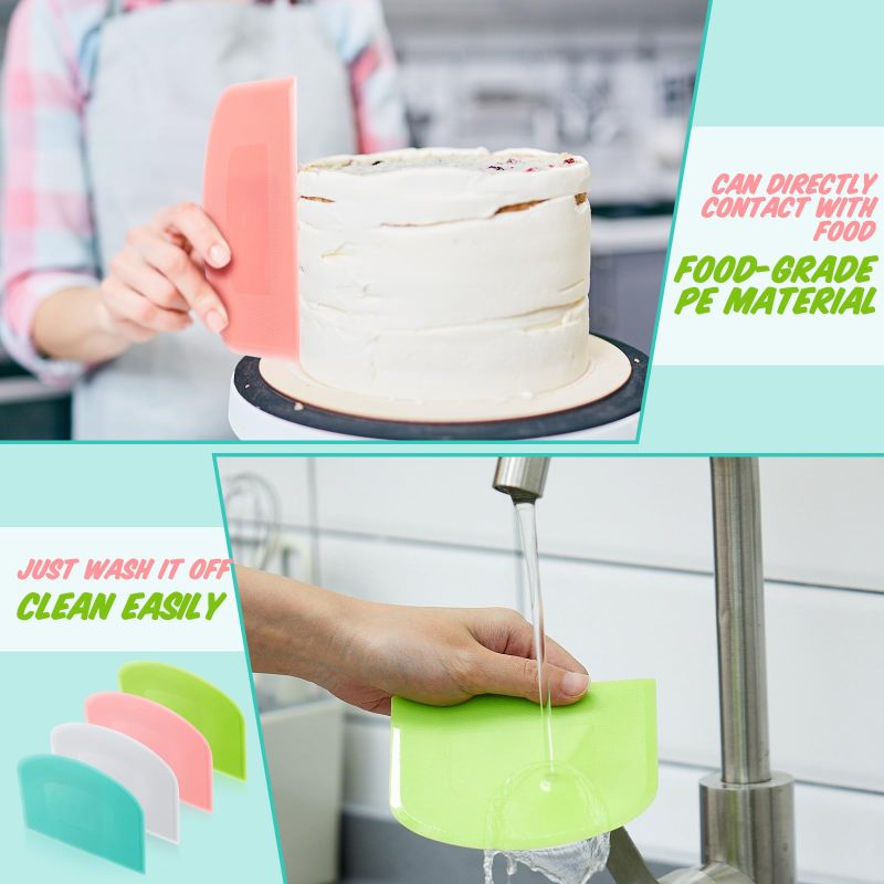 Bowl Scraper 20-Piece Colorful Set Zero Waste Complete Scraping Flexible Spatula - Ergonomic Anti-Slip Handle Pastry Scraper for Home Baking Kitchen Tasks - Image 5