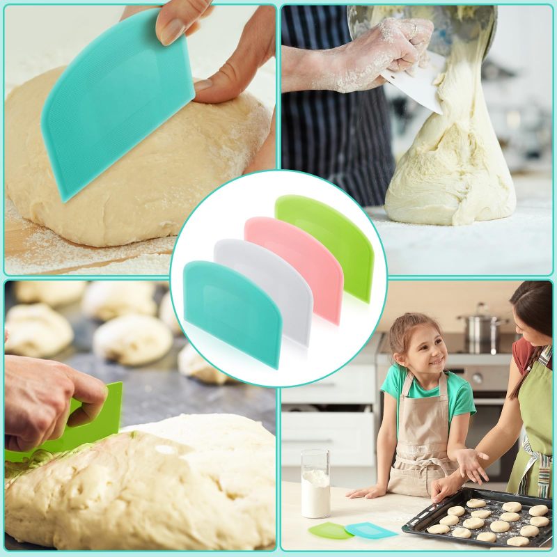 Bowl Scraper 20-Piece Colorful Set Zero Waste Complete Scraping Flexible Spatula - Ergonomic Anti-Slip Handle Pastry Scraper for Home Baking Kitchen Tasks - Image 4
