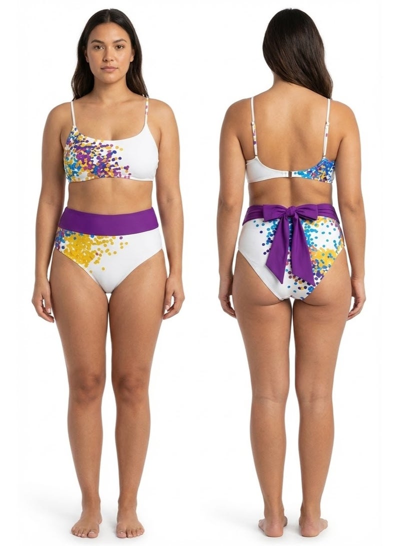 Cetus Bikini Ombre Spotted Set (White/Purple) - Image 1