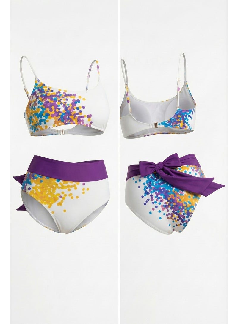 Cetus Bikini Ombre Spotted Set (White/Purple) - Image 4