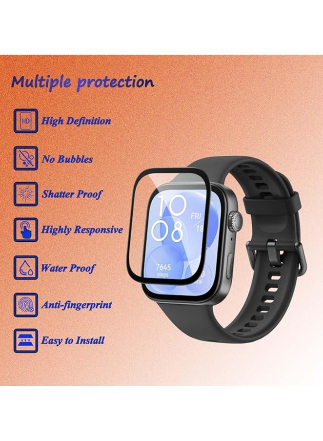 Denx Screen Protector compatible with Huawei Watch Fit 3, Anti-Scratch, 3D Curved, HD Screen Protector for Huawei Watch Fit 3 - Image 4
