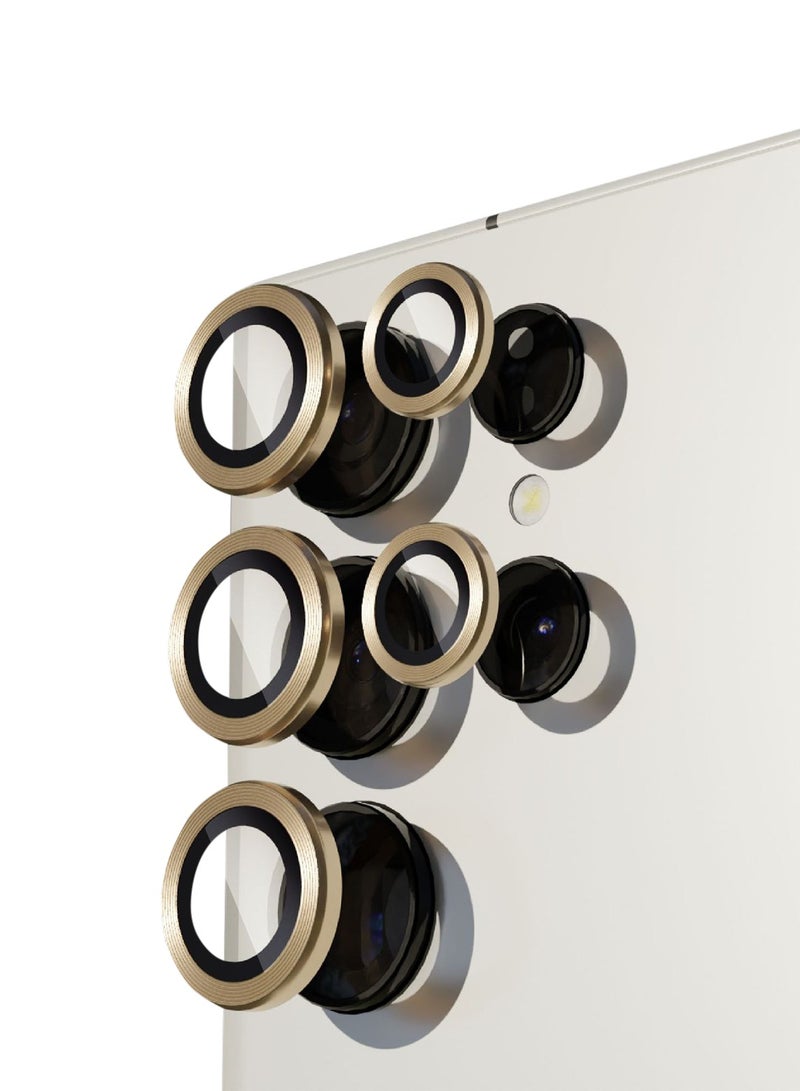 Lens protection film HD CD pattern for SAMSUNG Galaxy S23 Ultra , Gold - Image 1