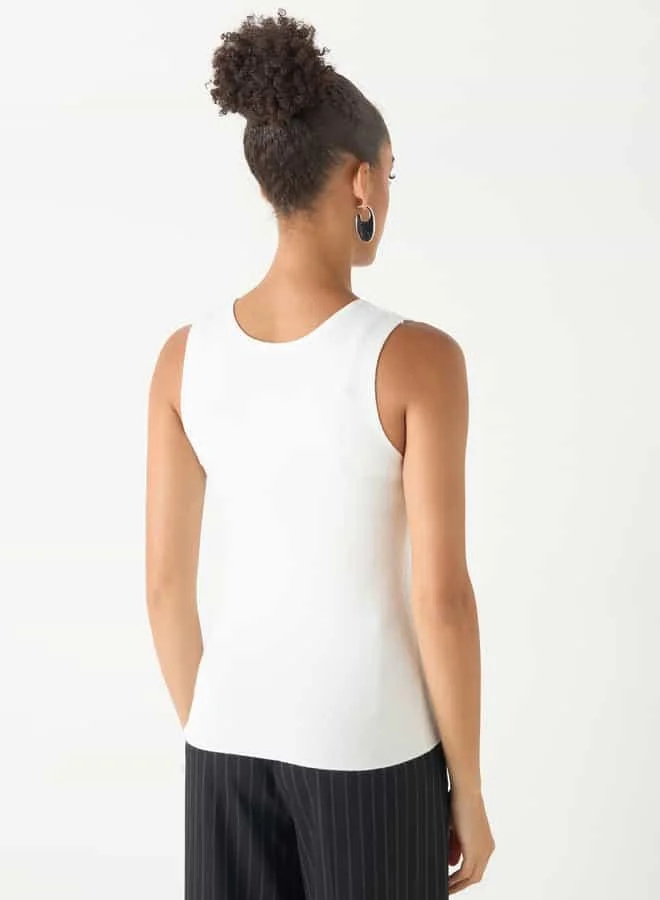 2Xtremz 2Xtremz Embellished Sleeveless Tank Top with Round Neck