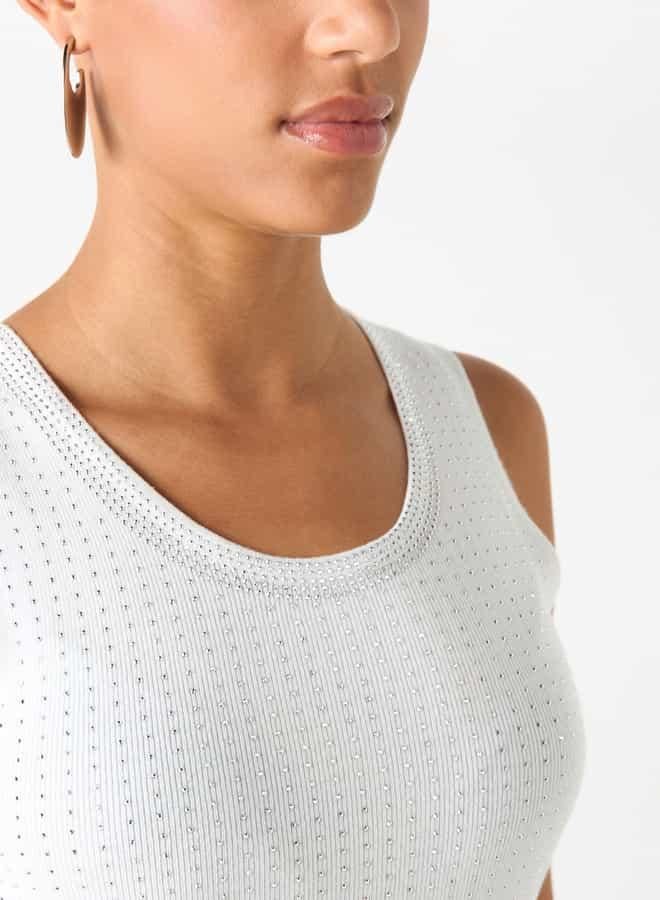 2Xtremz Embellished Sleeveless Tank Top with Round Neck - Image 4