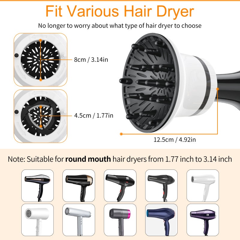 Universal Hair Dryer Diffuser for Fine Thick Curly Wave and Frizzy Hair - Image 3