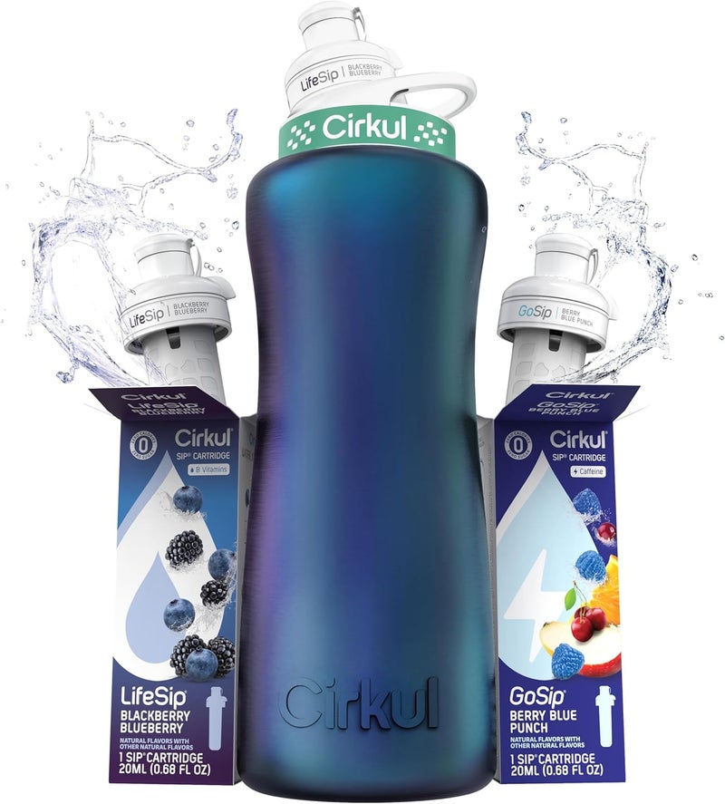 Cirkul طقم زجاجة ماء ستانلس ستيل Cirkul سعة 32 أونصة بتقنية Chameleon - Image 1