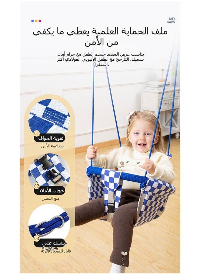 XiuWoo - Toddler Baby Swing Seat with Backrest with Heavy Duty Rope Play Secure Kids Swing Set, Secure Soft Canvas with Seat Belt for 6 Months -14 Years Old - Image 1