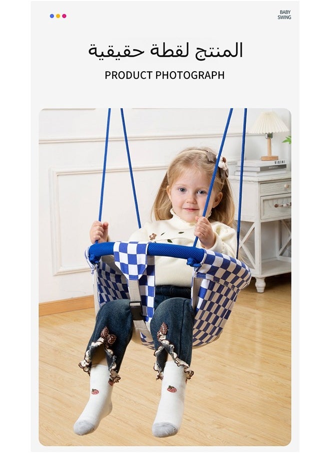 XiuWoo - Toddler Baby Swing Seat with Backrest with Heavy Duty Rope Play Secure Kids Swing Set, Secure Soft Canvas with Seat Belt for 6 Months -14 Years Old - Image 1