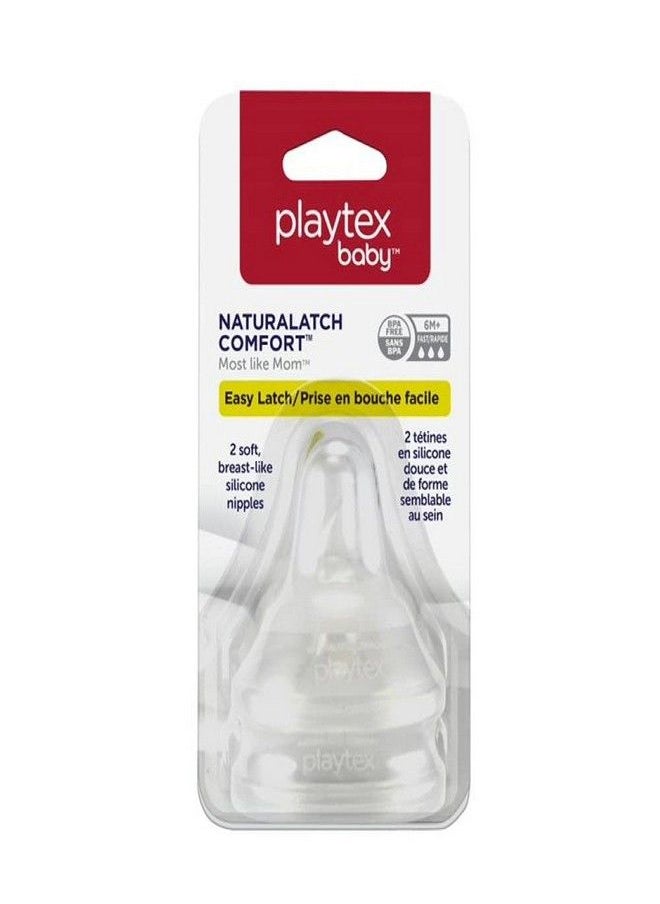 Diaper Genie Playtex Baby Naturalatch Most like Mom Silicone Baby Bottle Nipples, Fast Flow, Pack of 2 Nipples (Compatible with all Playtex Baby Bottles)  - Image 5