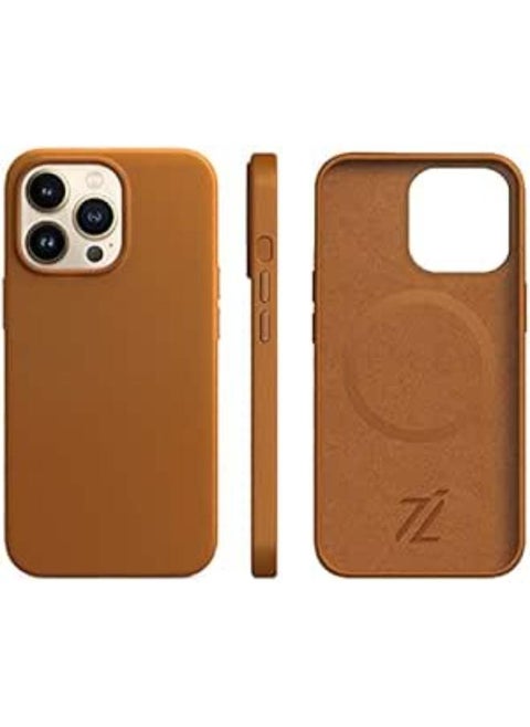 Premium Apple Leather iPhone Cases - Luxury Phone Case - Elevate Your iPhone with Timeless Elegance and Protection(Brown,iPhone 15)