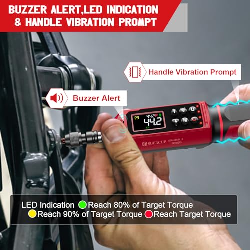 SUERCUP Digital Torque Screwdriver 1.5-88.5in-lbs./0.15-10Nm, ±1% Accuracy Screwdriver Torque Wrench Set with LED Alarm,Buzzer,Vibration,9 Preset Mode and Data Storage,for Bike,Guns,Scope Mounting - Image 4