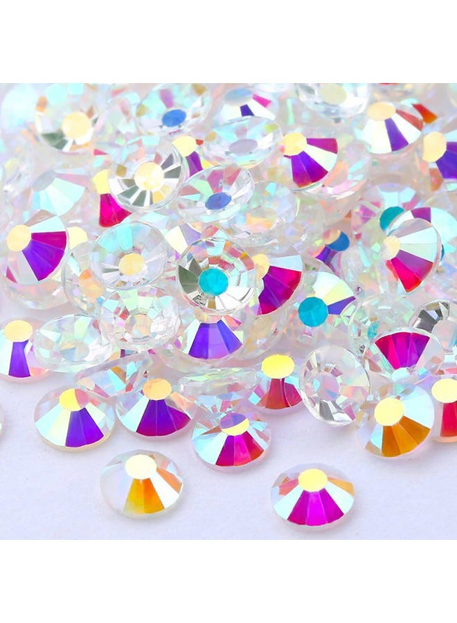 Dowarm 288Pieces SS30 Flatback Rhinestones, 6.5MM Flatback Crystal Rhinestones for Craft Nails Dance Costumes, Non Hotfix Rhinestones, Transparent AB - Image 1