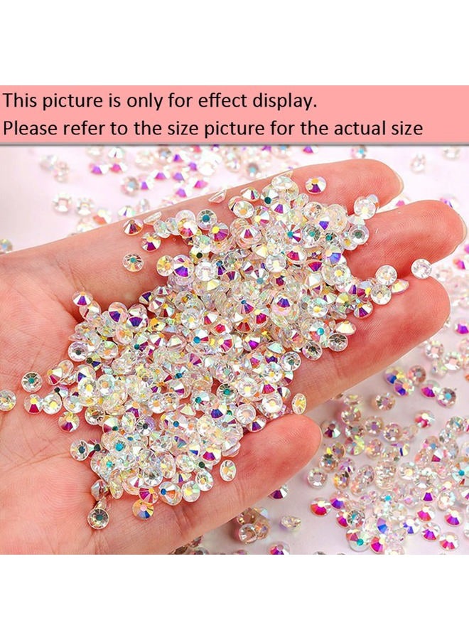 Dowarm 288Pieces SS30 Flatback Rhinestones, 6.5MM Flatback Crystal Rhinestones for Craft Nails Dance Costumes, Non Hotfix Rhinestones, Transparent AB - Image 5