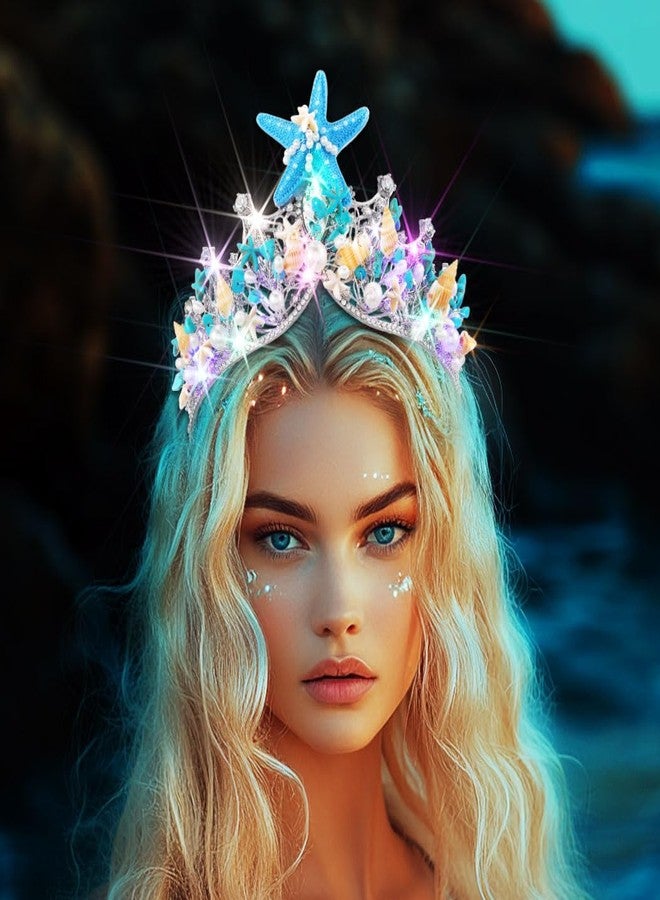 ايفينت تاج حورية البحر المضيء من إيرنت، وعصابة رأس مزينة بنجمة البحر اللامعة للنساء - Image 3
