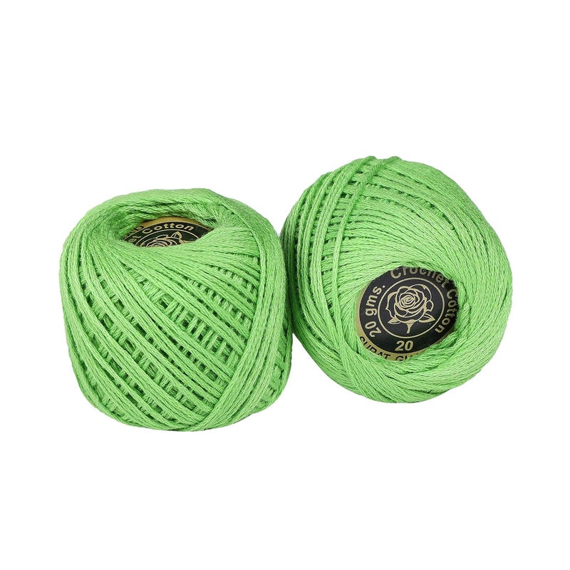 CORIOX Crochet Thread Set Of 10 Ball Crochet Cotton Thread Yarn For Knitting & Craft Making. Size 20 Gram 55 To 60 Mtr Approx (Jasmin Green), 230 Gm - Image 3