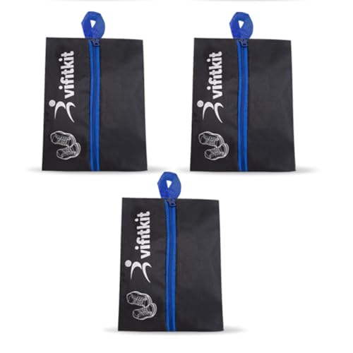 Vifitkit VFK by Xtrim Shoe Bag for Shoes with Smooth Zipper (Pack of 3), Easy to Carry Handle, Multi Storage Bag, Travel Organiser for Travelling, Portable Shoe Cover, Breathable, Dust Proof, Spacious Bag - Image 1
