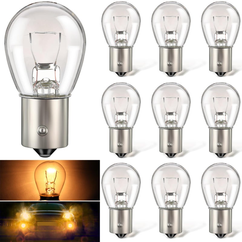 Meonum 10 Pack 1156 Bulbs S25 P21W Bulbs 7506 1141 1156LL 1141LL 1295 Turn Signal Automotive Brake Back Up Reverse Light Clear Long Life Miniature Replacement for Cars RV Truck SUV - Image 3