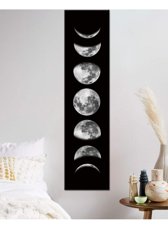 Home Trove Zunniu Moon Phase Wall Art Painting, Black and White Moon Canvas Print Poster Wall Art Decoration for Bedroom Living room (Black unframed) - Image 5