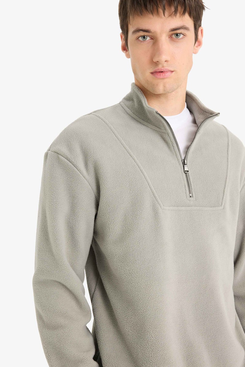 DeFacto Grey Man Boxy Fit Printed Long Sleeve Sweatshirt Casual - Image 1