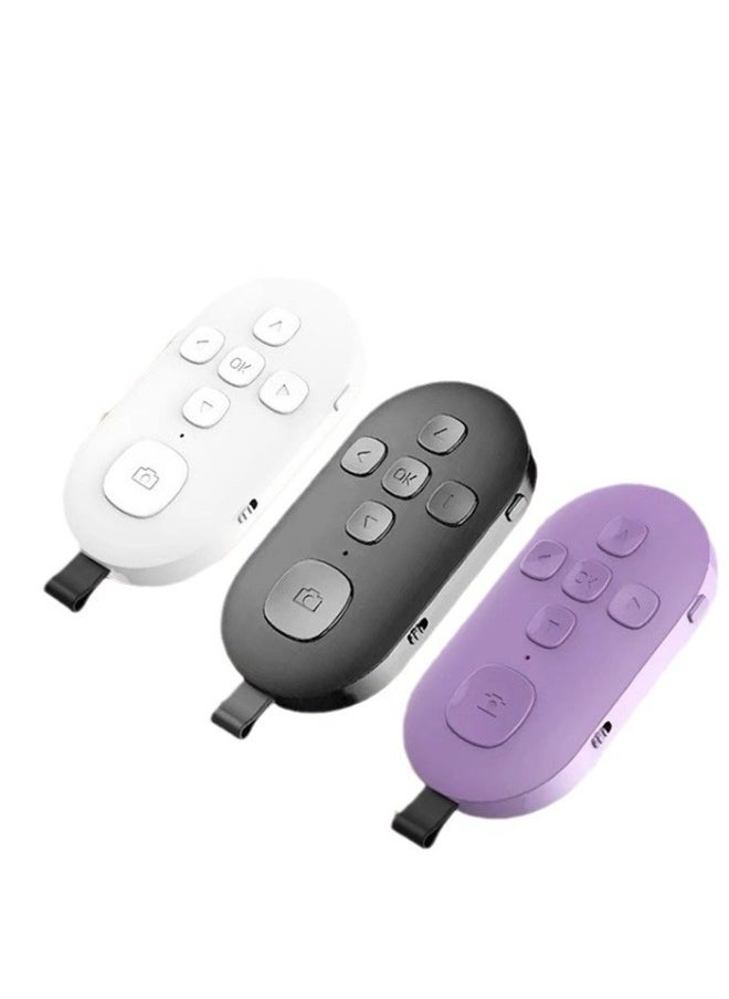 On Behalf Of The Mobile Phone Bluetooth Remote Control To Take Pictures Of Short Video Brush Trembles Small Multi-function For Selfie Stick Universal Cloud Fat-Color:Multifunctional Rechargeable Bluetooth Remote Control [purple] - Image 5