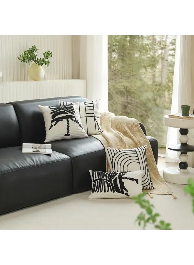 غطية وسادة زيبري هندسية 19.69 × 11.81 بوصة ديكور منزلي حديث مجرد - Image 2
