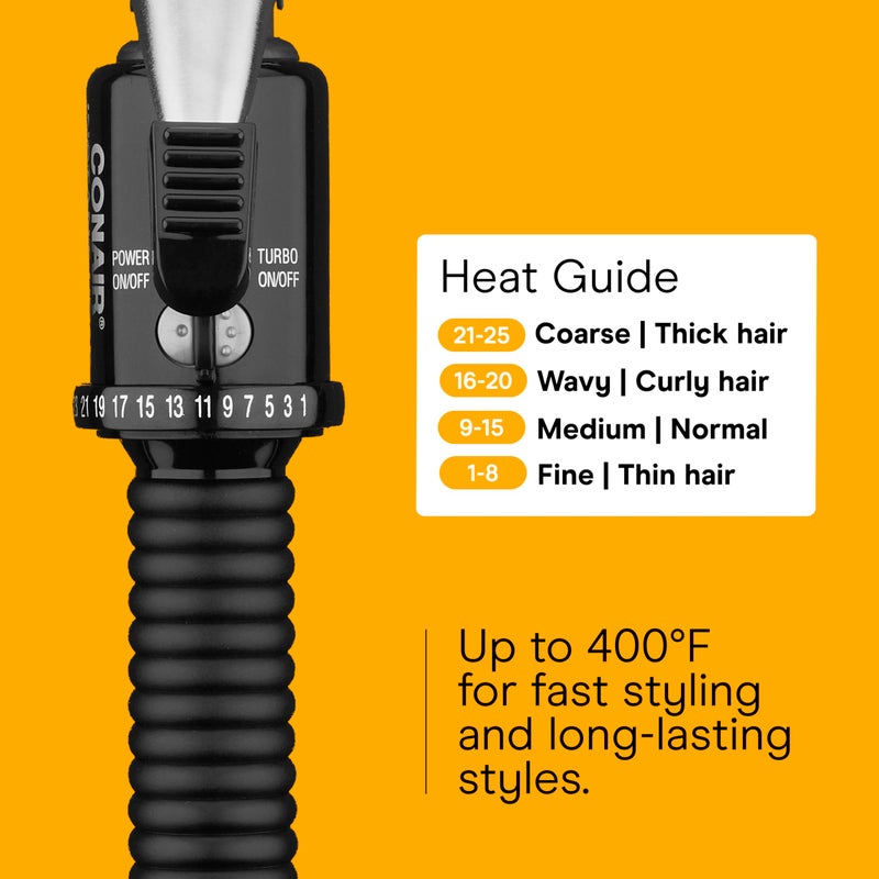 Conair Instant Heat 1-Inch Curling Iron, 1-Inch Barrel Produces Classic Curls, Hair Curler for Short, Medium, and Long Hair, 25 Heat Setting Curling Iron, Black - Image 4