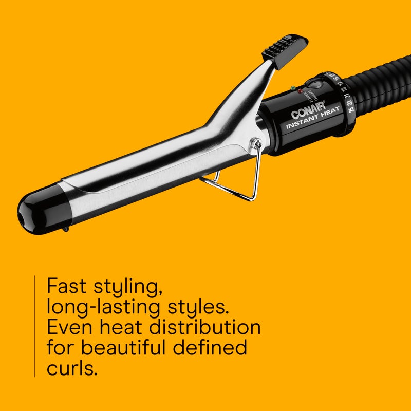 Conair Instant Heat 1-Inch Curling Iron, 1-Inch Barrel Produces Classic Curls, Hair Curler for Short, Medium, and Long Hair, 25 Heat Setting Curling Iron, Black - Image 3