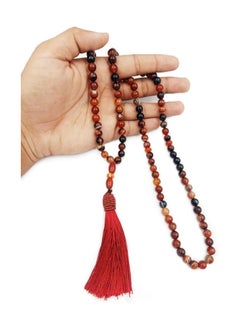 REBUY REBUY Natural Sulemani Aqeeq Islamic Prayer Rosary Beads Tasbih Tasbeeh 99 beads (Dream Agate)  - Image 3