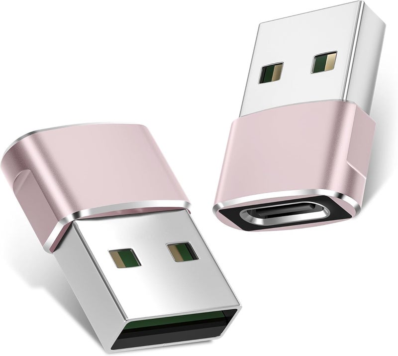 rts 2 Pack USB to USB C Adapter for iPhone 17/16/15/14/13/12/11 Pro Max Air, USBC Female to USB A Male, Type C Converter for Apple Watch Ultra iWatch S11 SE, AirPods Pro 3,iPad mini, Samsung S25 S24 - Image 1